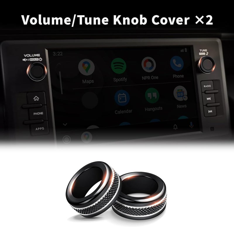 Polodunn Interior Accessories Compatible with Toyota GR86 2021 2022 2023 2024 2025 & BRZ - A/C, Vol Tune, Rearview Mirror Knob Cover, Push Start Button Ring, Aluminum Alloy Decorative 7Pcs/Set (Black) - Image 3